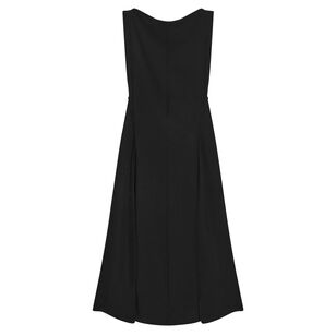 Sleeveless Draped Parachute Midi Dress