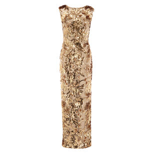 High Neck Embellished Maxi Dress