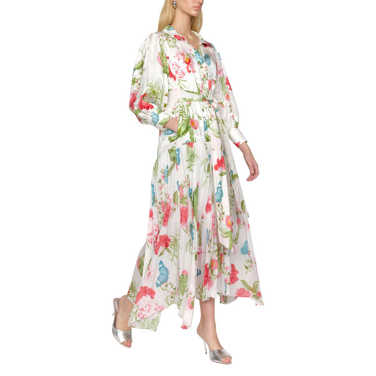 Marie Pleated Silk Midi Dress image number null
