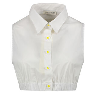 Cropped Sleeveless Button Down With Daisies