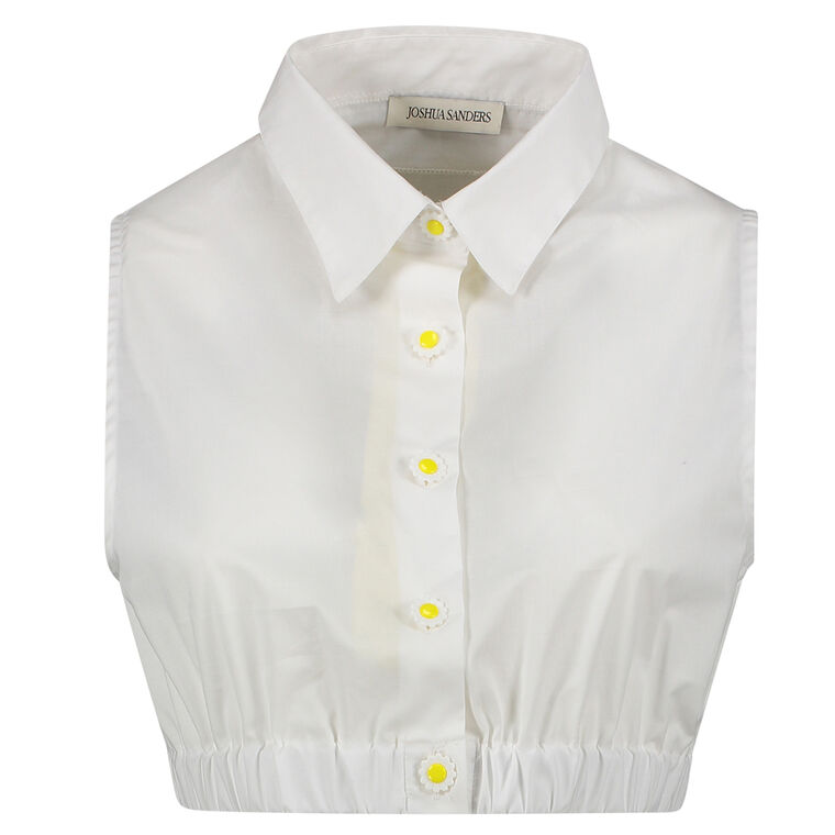 Cropped Sleeveless Button Down With Daisies image number null