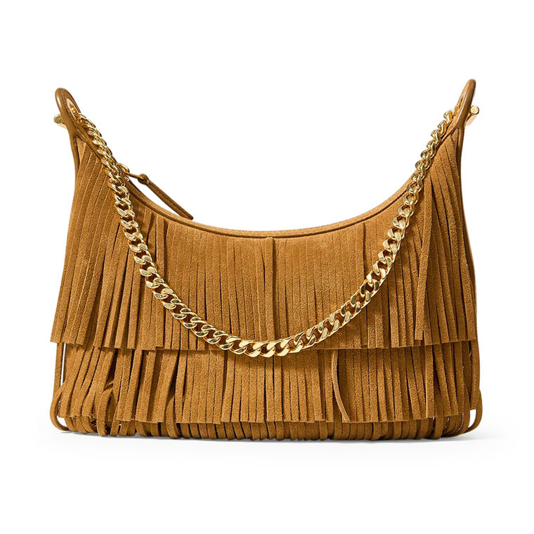 Small Suede Fringe Fortune Shoulder Bag image number null