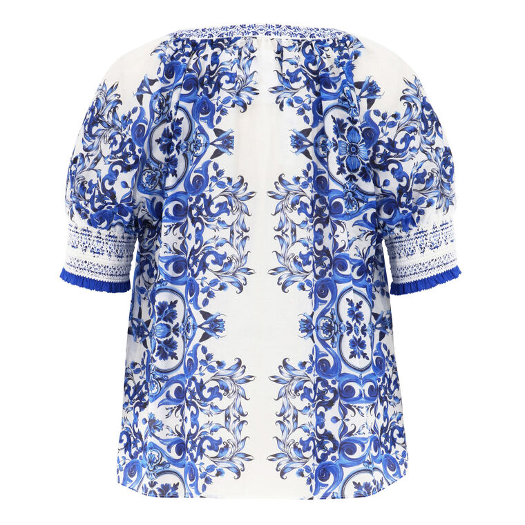 Thalia Puff Sleeve Button-Up Blouse image number null
