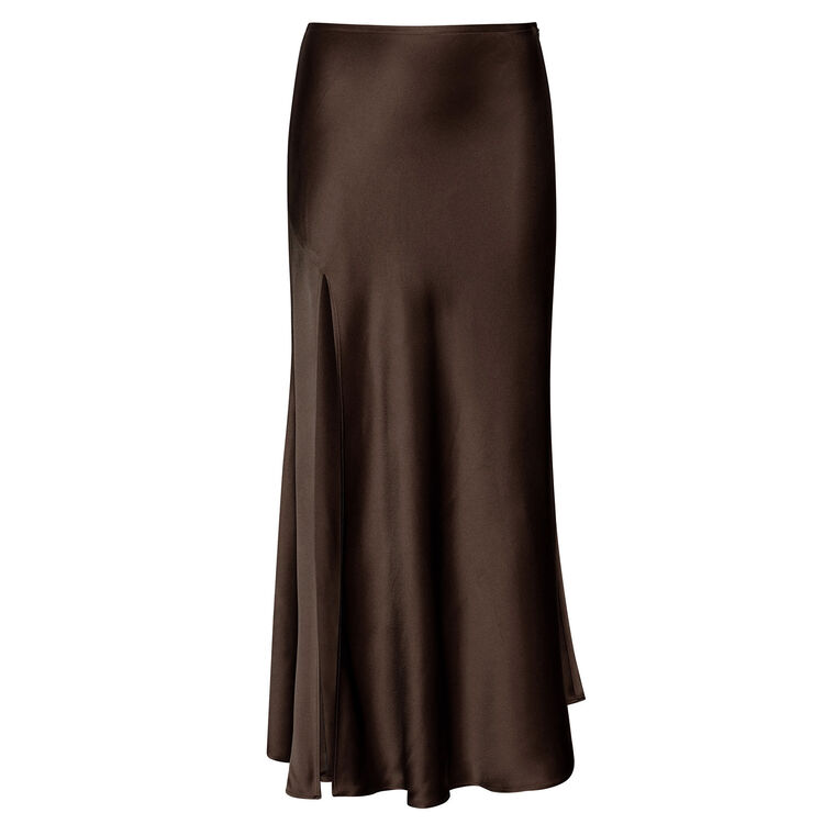 Satin Bias Midi Skirt image number null