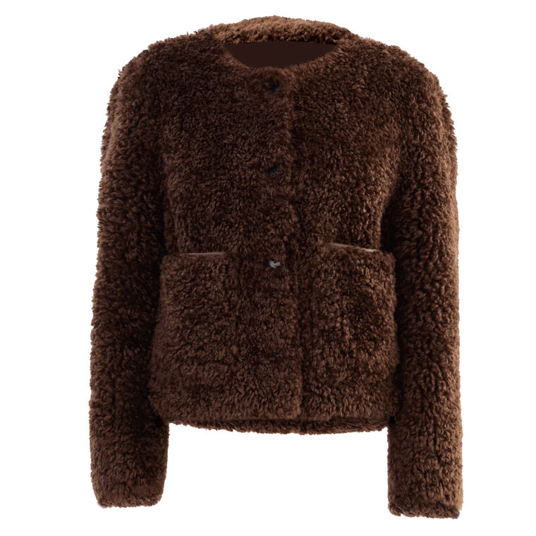 Emilia Cropped Faux Fur Jacket image number null