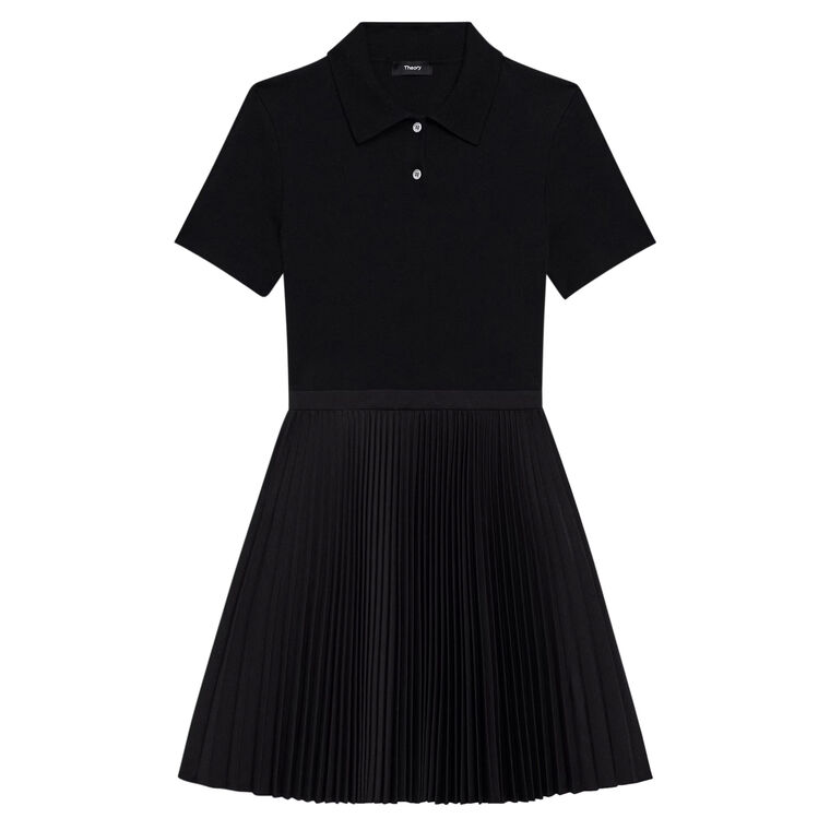 Polo Pleated Combo Mini Dress image number null