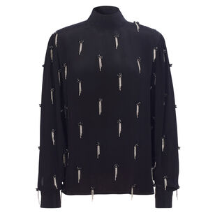 Prina Long Sleeve Beaded Top