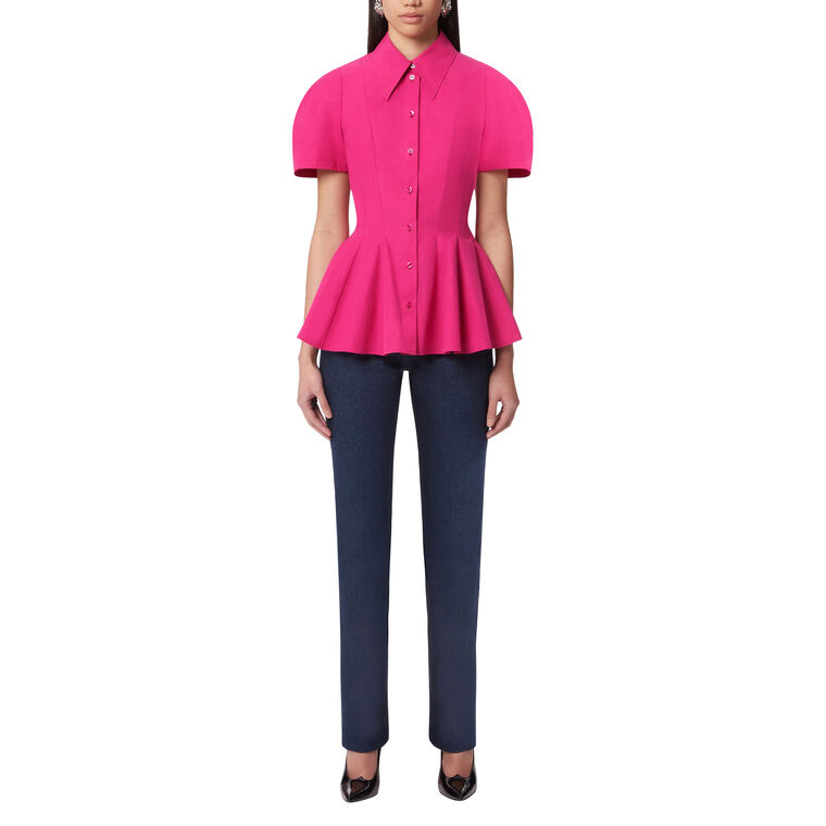 Cotton Poplin Peplum Top image number null