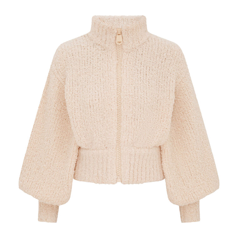 Hypnotic Boucle Knit Bomber Jacket image number null