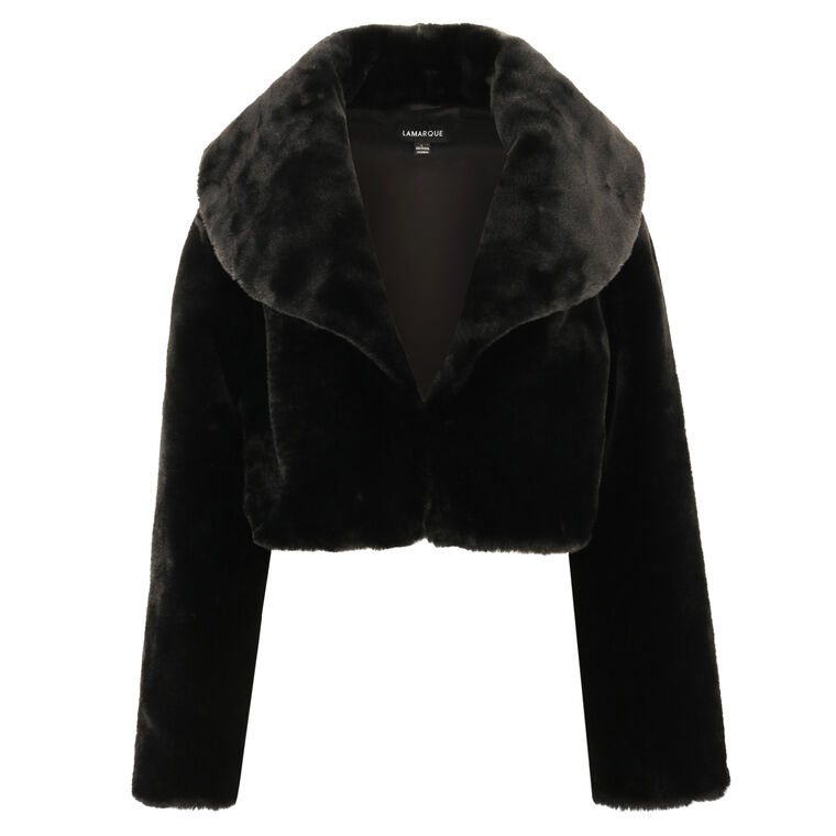 Danika Faux Fur Crop Jacket image number null