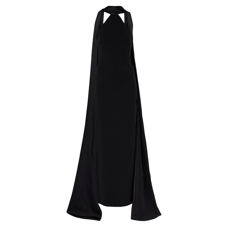 Ophelia Halter Neck Maxi Dress With Scarf image number null