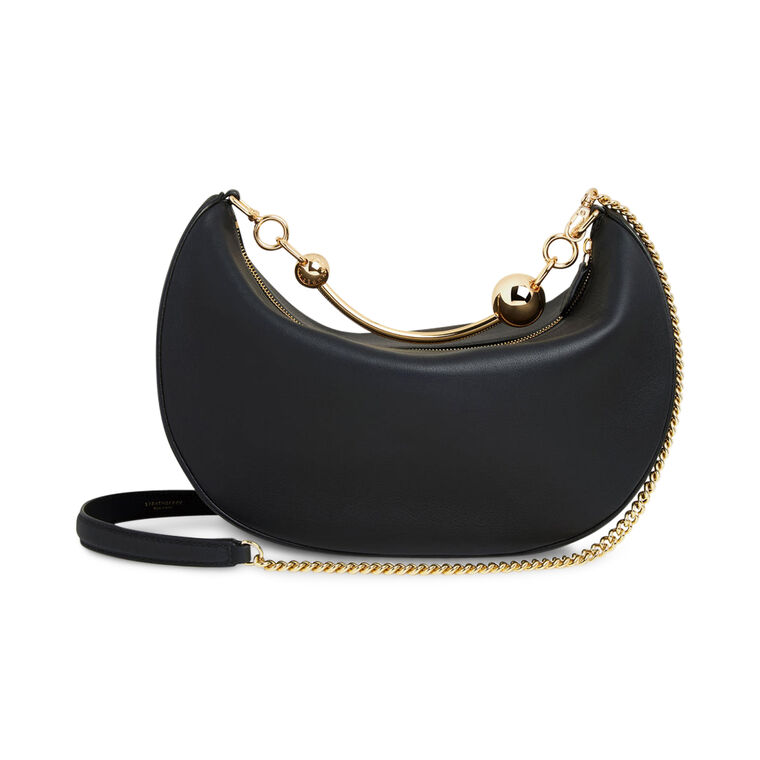 Leather Crescent Moon Top Handle Bag image number null