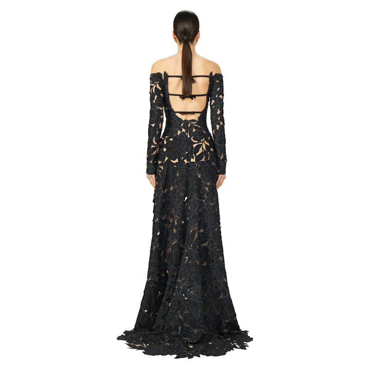 Kasia Floral-Cut Lace Gown image number null