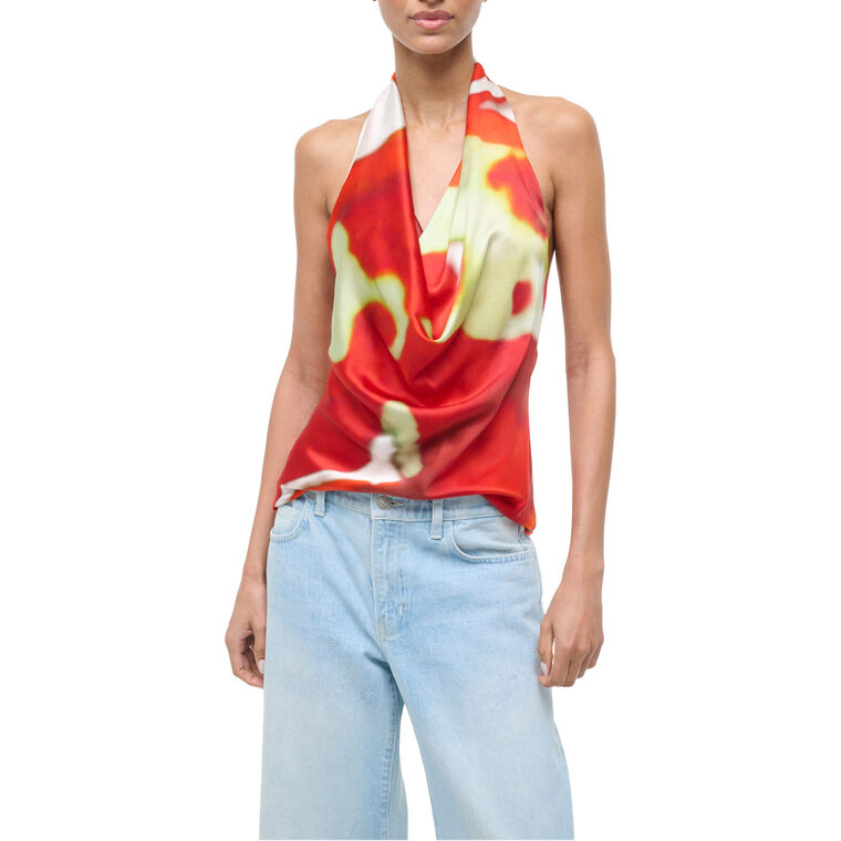 Liora Backless Silk Halterneck Top image number null