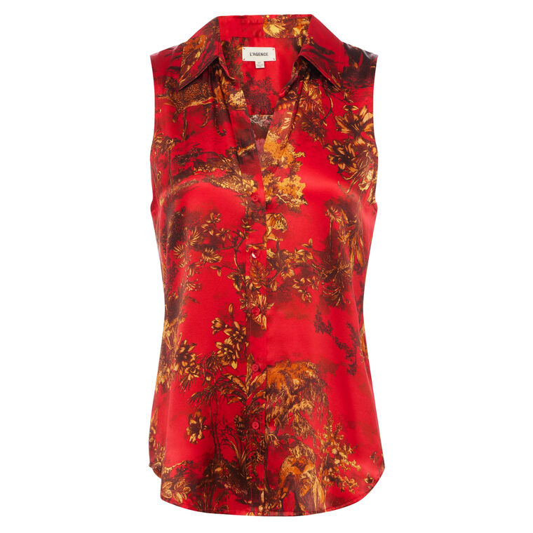 Emmy Sleeveless Silk Blouse image number null