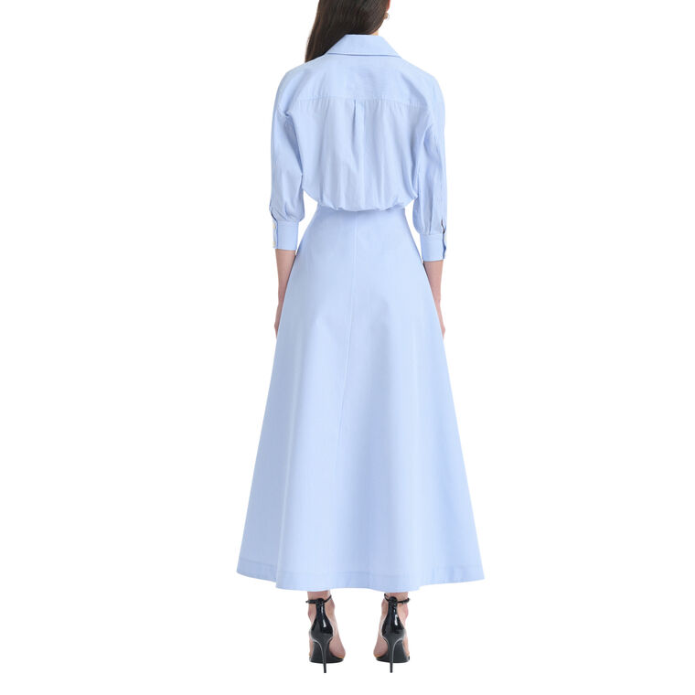 Eleanor 3/4 Sleeve Point Collar Midi Dress image number null