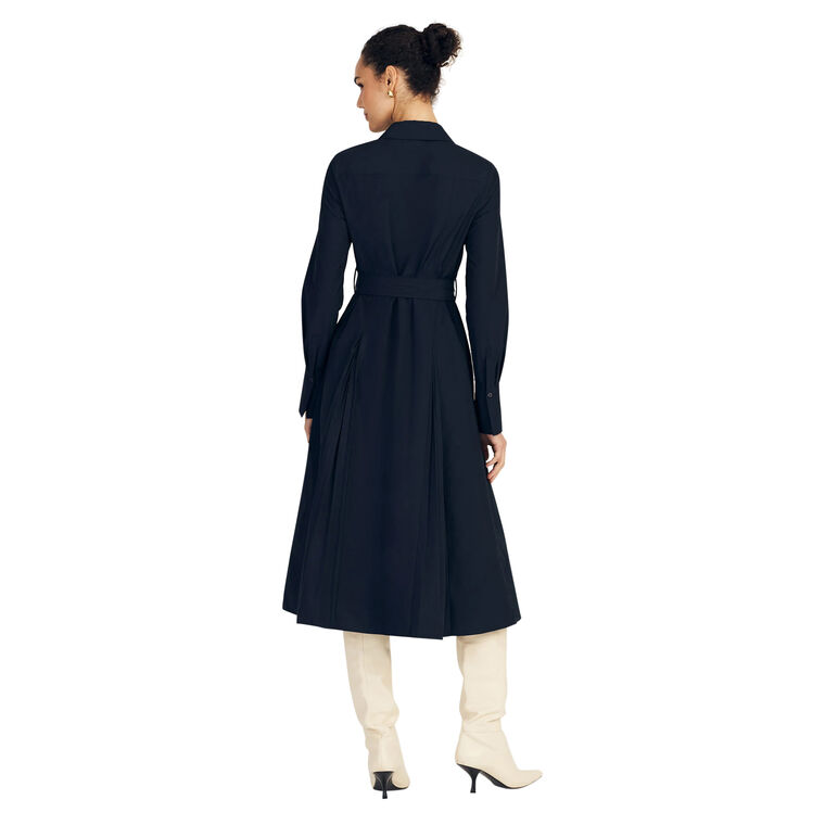 Annette Long Sleeve Pleated Midi Shirt Dress image number null