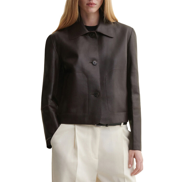 Emy Lamb Leather Classic Jacket image number null