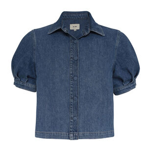 Montauk Puff Sleeve Denim Button-Down Shirt