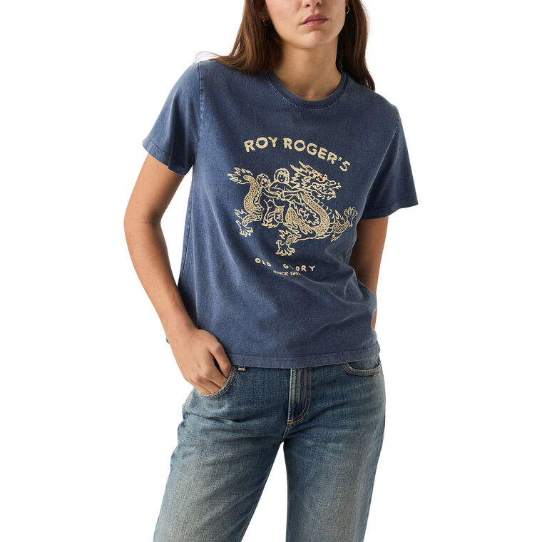 Old Glory T-Shirt With Baby Dragon Print image number null
