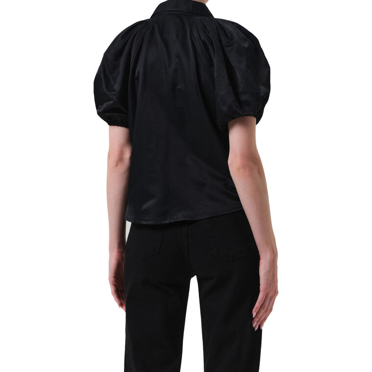Leila Puff Sleeve Button-Up Blouse image number null
