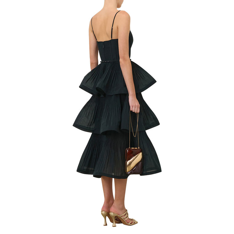 Pleated Tiered Midi Dress image number null