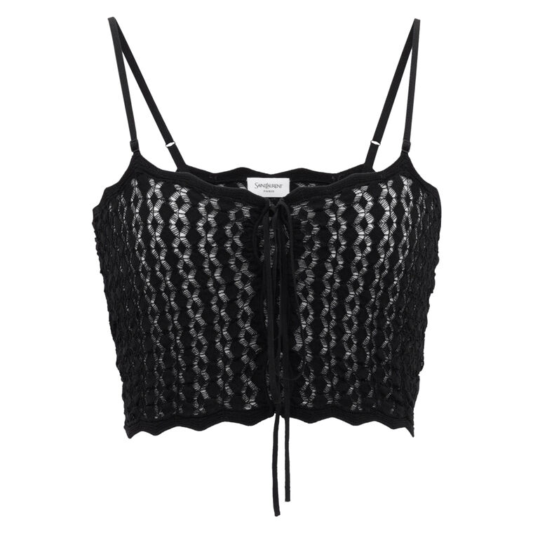 Crop Top In Pointelle Knit image number null