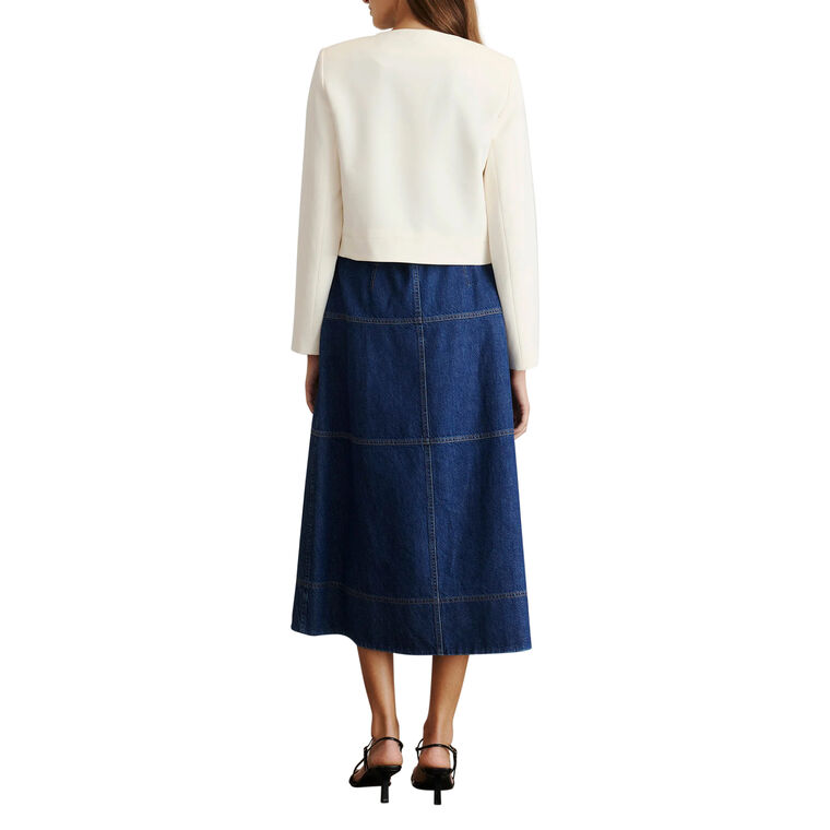 Viola Cropped Jacket With Velvet Bow Details image number null