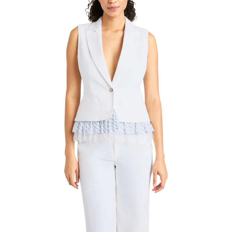Striped Le Petit Denim Roxie Vest image number null