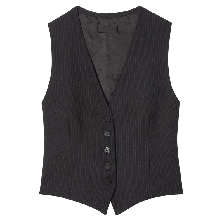 Angelina Pinstripe Button Front Vest image number null