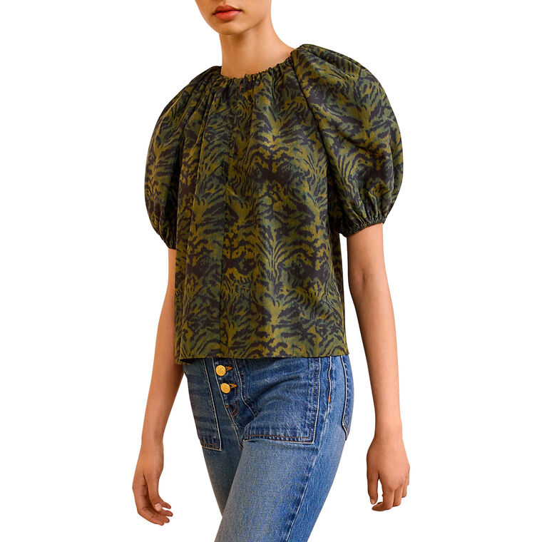 Talie Silk Short Sleeve Blouse image number null