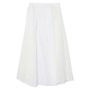 Broderie Anglaise Patchwork Midi Skirt