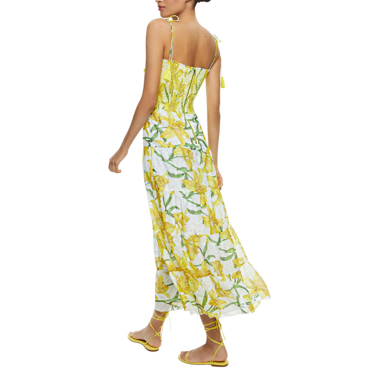 Marina Tiered Midi Tie Strap Dress image number null
