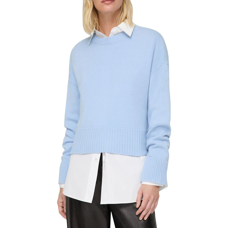 Cashmere Crewneck Cropped Sweater image number null