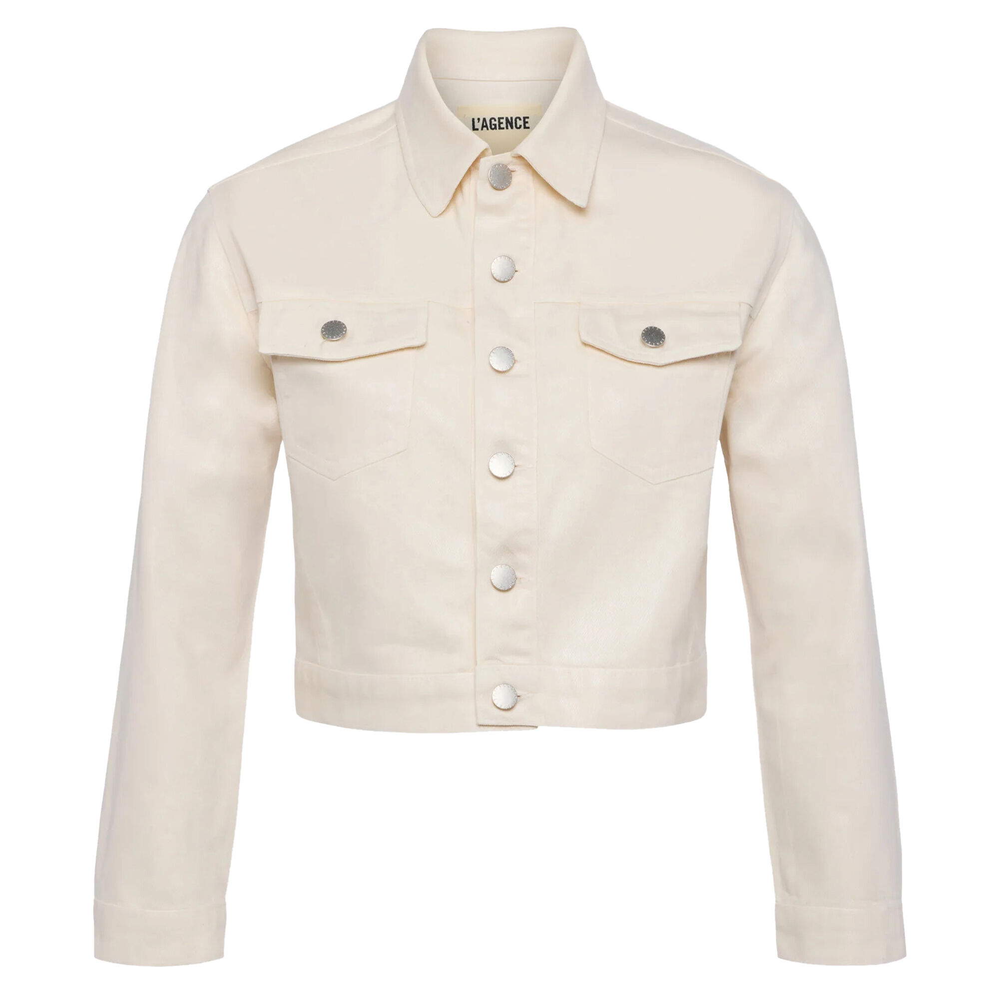 L'Agence Koda Cropped Coated Denim Jacket | Tootsies