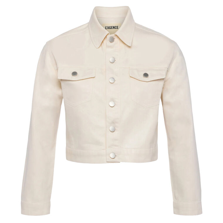 Koda Cropped Coated Denim Jacket image number null