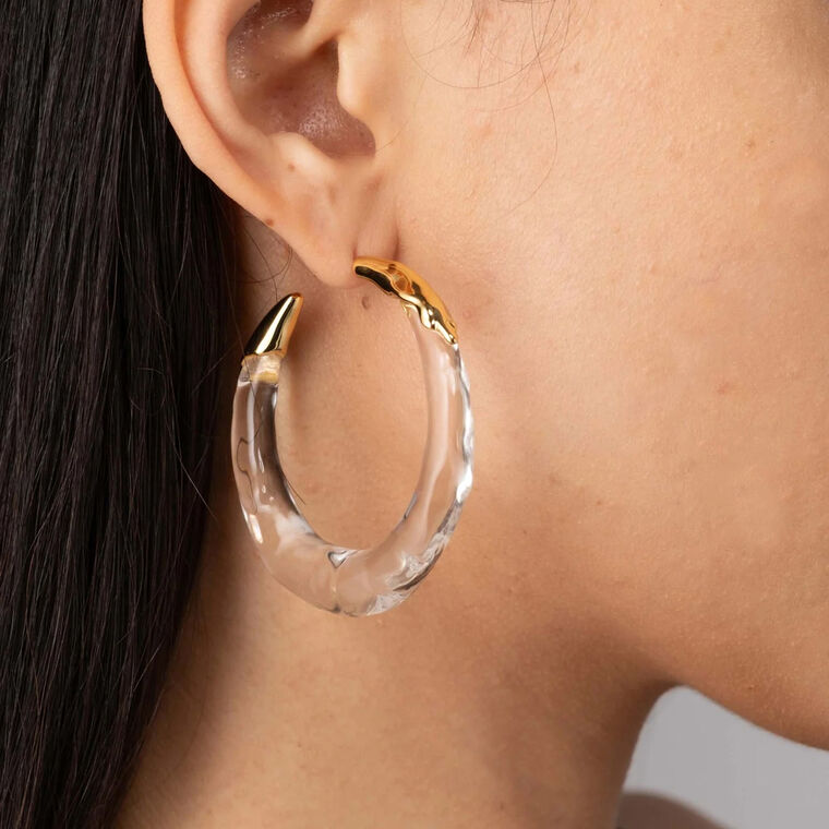 Lucite Molten Hoop Earrings image number null
