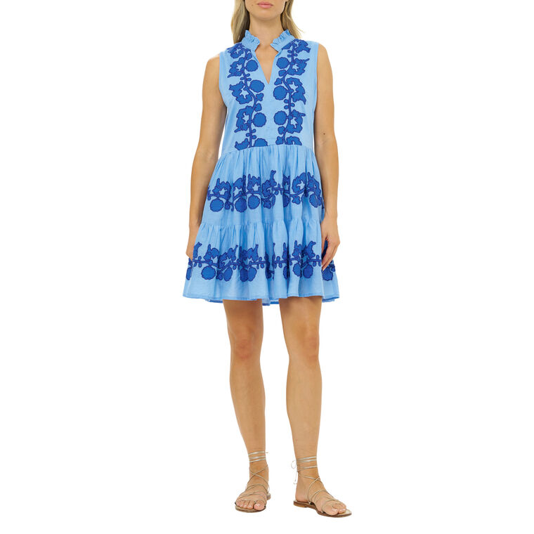 Sleeveless Yoke Mini Dress image number null