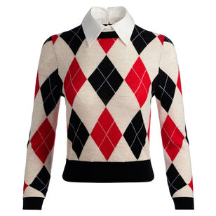 Carolann Argyle Pullover With Removable Collar