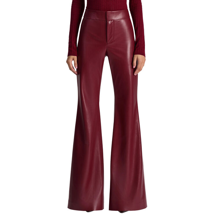Andrew Mid Rise Vegan Leather Slim Bootcut Pant image number null