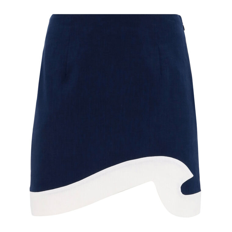 Leandro Wave Linen Skirt image number null