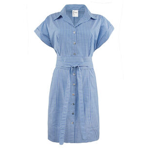 Marlow Striped Cotton Chambray Mini Shirtdress