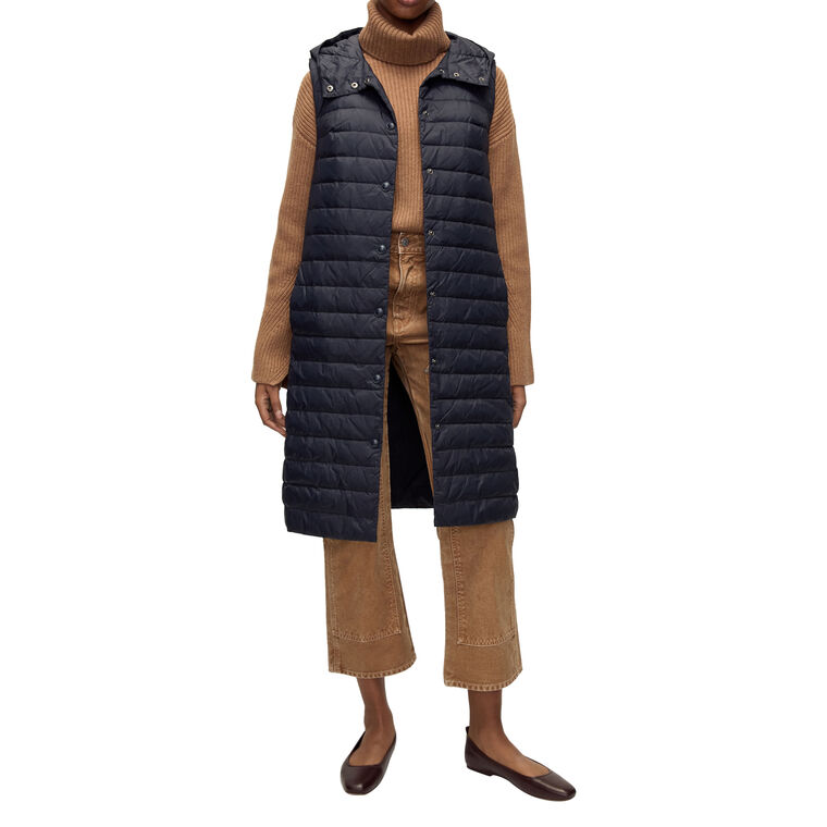 Westbrook Hooded Snap-Front Down Puffer Vest image number null