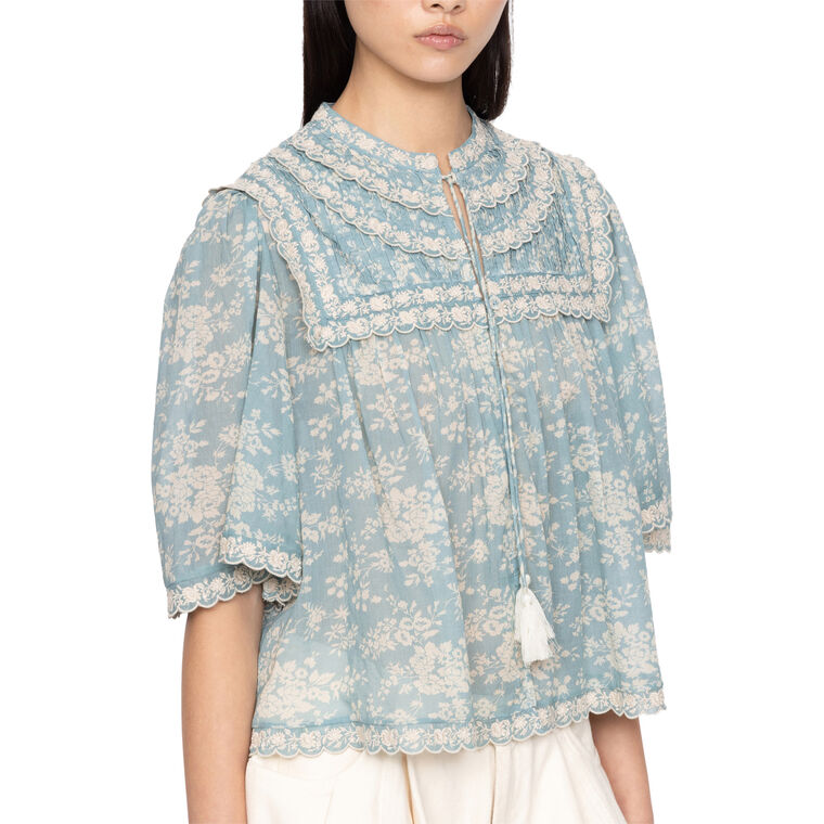 Kirsten Floral Print Short Sleeve Top image number null