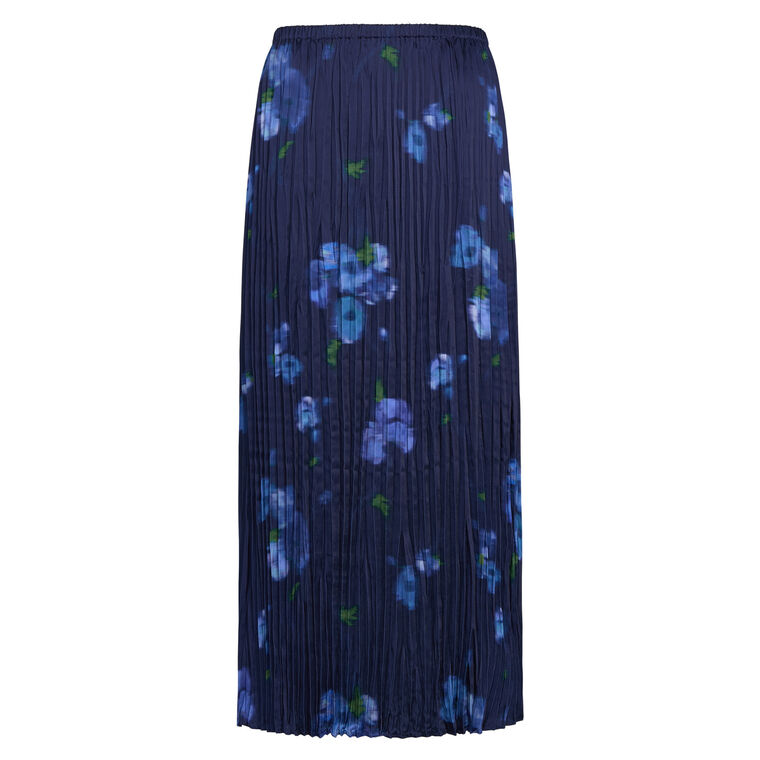 Poppy Blur Pleated Column Midi Skirt image number null