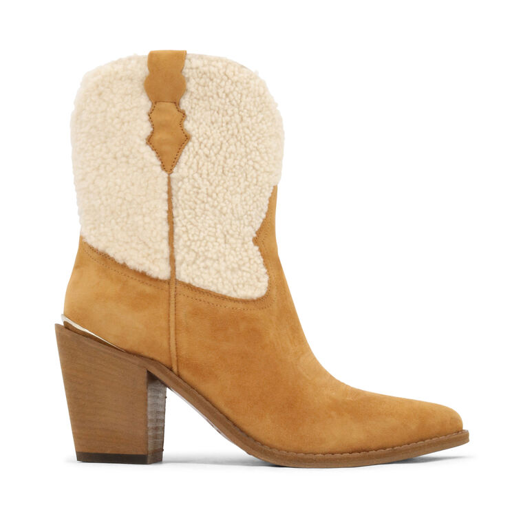 Donna 90mm Suede Shearling Boot image number null