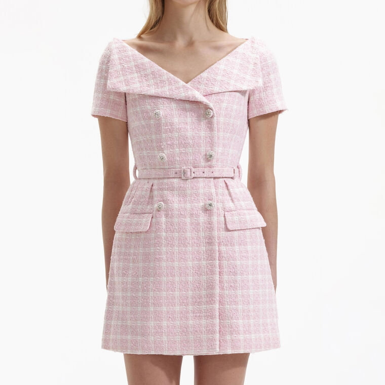 Boucle Off Shoulder Mini Dress image number null