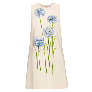 Sleeveless Allium Print Wool Shift Dress