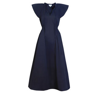 Ivana Flutter Sleeve V-Neck Midi Dress