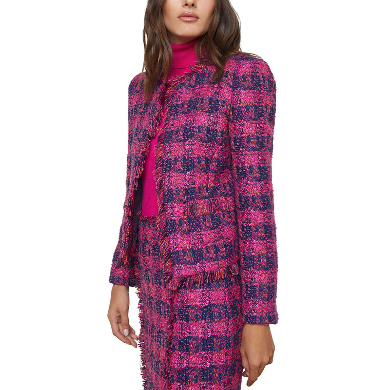 Angelina Tweed Open Front Blazer image number null